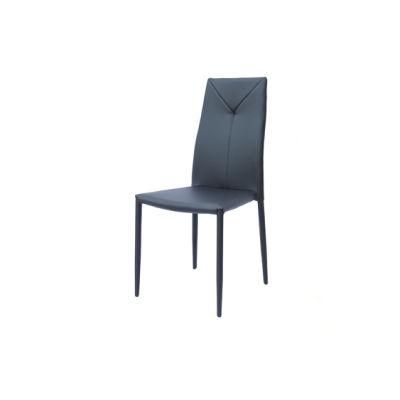 China Wholesale Home Office Living Room Furniture PU Faux Leather Dining Chair with Steel Leg