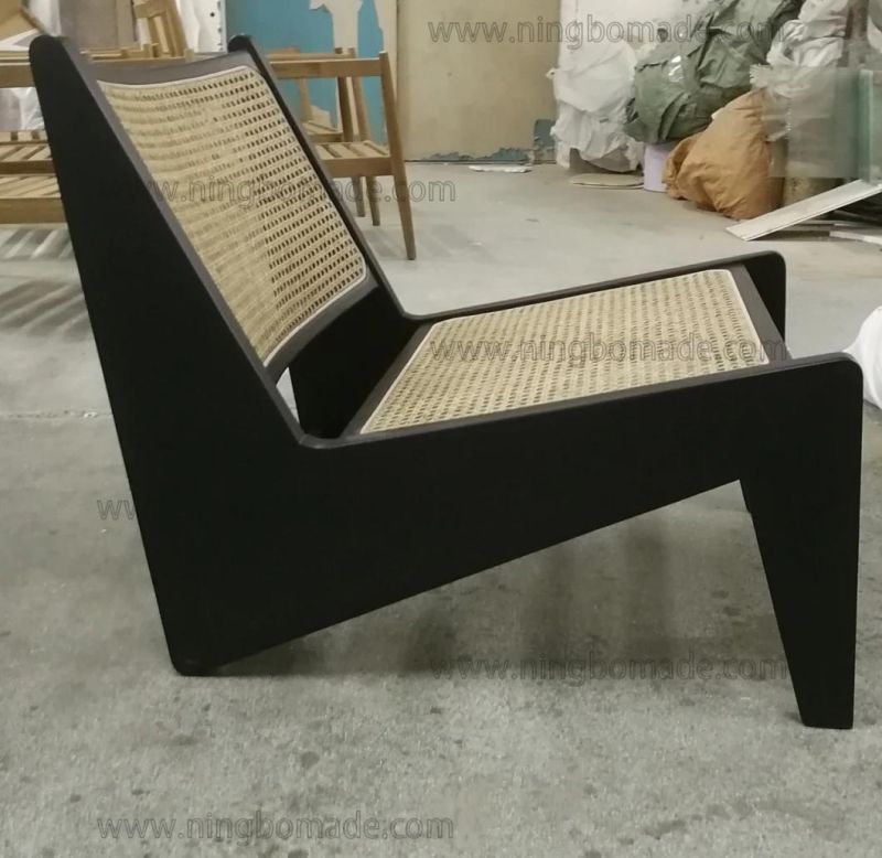 Elegant Rattan Upholstery Furniture Black South Elm and Nature Rattan Leisure Chair