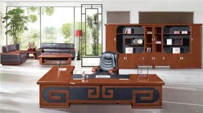 Antique Look Luxury Wood Veneer Executive Desk