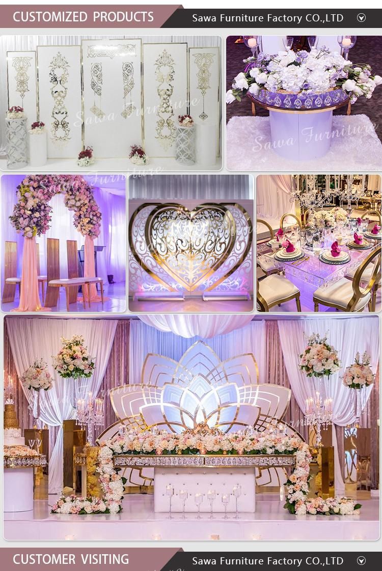 Modern Royal Gold Stainless Steel Leather Wedding Chair Made in China