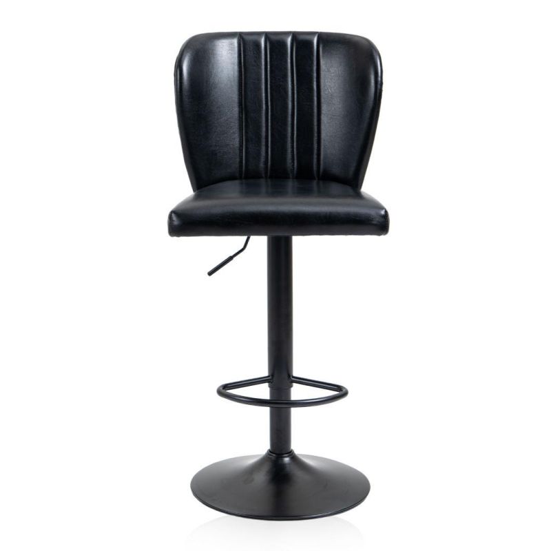 Leather Upholstered Adjustable Bar Stool Kitchen High Bar Chair Furniture