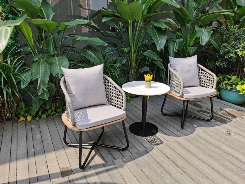 Modern Aluminum Rattan Outdoor Furniture Waterproof Garden Outdoor Coffee Table and Chairs Set
