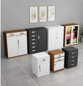 File Leather Cabinet Low Cabinet Office Floor File Drawer Storage Tools Storage Locker with Lock